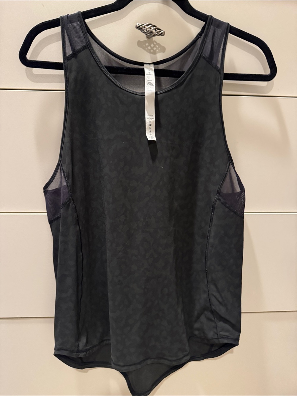 Lulu Lemmon Women's Black Mesh-Panel Athletic Tank Top